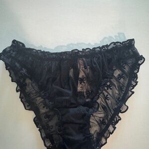 Victoria ‘s Secret S Black  Panty Underwear S Lace Sexy Glam